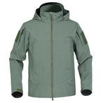 Julian's Menswear S Green Men's Hooded Waterproof Softshell Jacket with Polyester Fleece Lining - Green and Black, S to 4XL