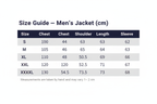 Men's Jacket Size Guide