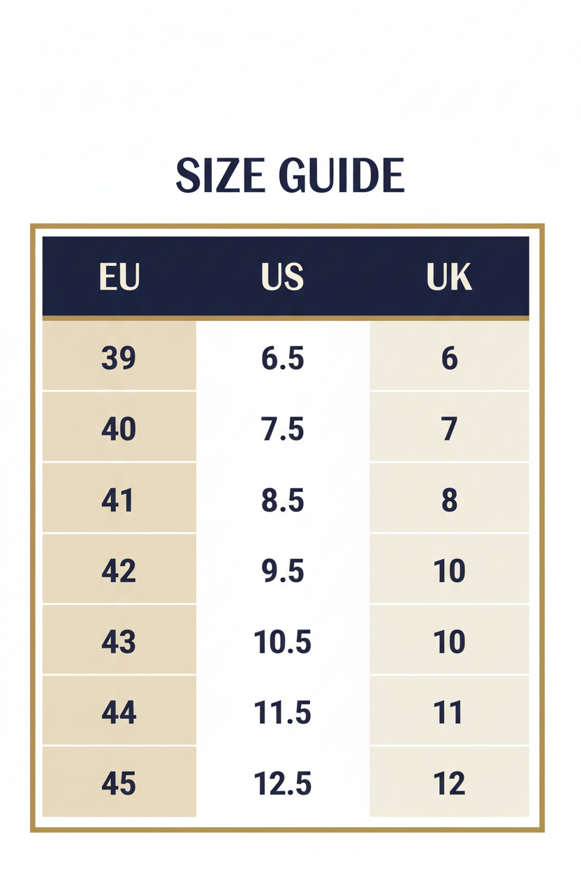 Men's Shoe Size Chart