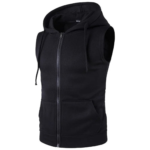 Julian's Menswear Men's Sleeveless Hoodie Vest: Lightweight sleeveless hoodie for casual style and comfort