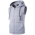 Julian's Menswear Men's Sleeveless Hoodie Vest: Lightweight sleeveless hoodie for casual style and comfort