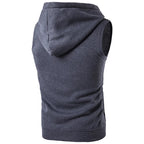 Julian's Menswear Men's Sleeveless Hoodie Vest: Lightweight sleeveless hoodie for casual style and comfort