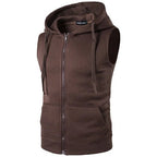 Julian's Menswear Men's Sleeveless Hoodie Vest: Lightweight sleeveless hoodie for casual style and comfort