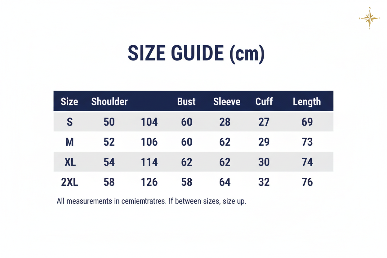 Men's Stand Collar Tactical Jacket Size Chart