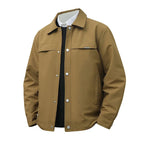 Julian's Menswear Men's Turn-Down Collar Jacket, Versatile Outerwear for Effortless Style - Gray/Brown/Black