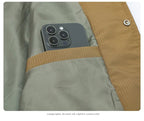 Julian's Menswear Men's Turn-Down Collar Jacket, Versatile Outerwear for Effortless Style - Gray/Brown/Black