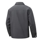 Julian's Menswear Men's Turn-Down Collar Jacket, Versatile Outerwear for Effortless Style - Gray/Brown/Black