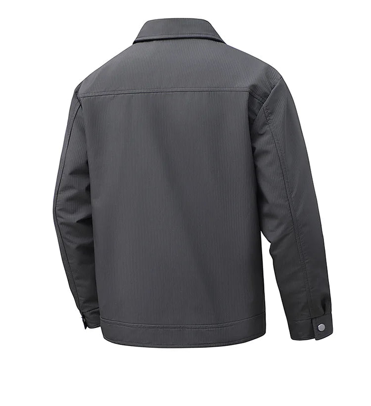 Julian's Menswear Men's Turn-Down Collar Jacket, Versatile Outerwear for Effortless Style - Gray/Brown/Black