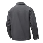 Julian's Menswear Men's Turn-Down Collar Jacket, Versatile Outerwear for Effortless Style - Gray/Brown/Black