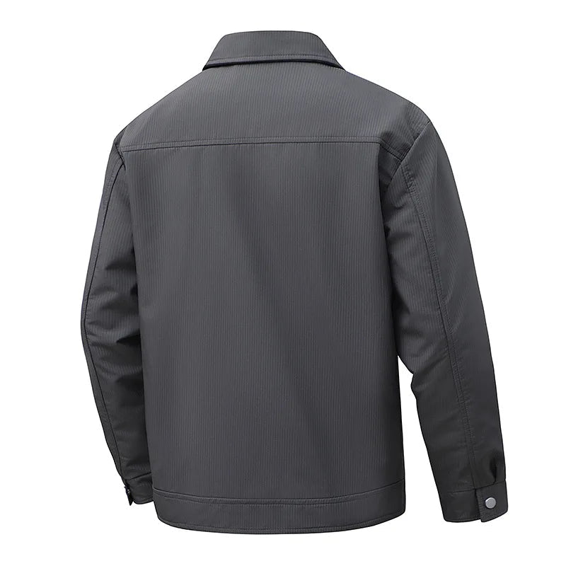Julian's Menswear Men's Turn-Down Collar Jacket, Versatile Outerwear for Effortless Style - Gray/Brown/Black