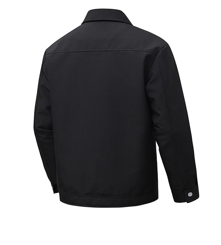 Julian's Menswear Men's Turn-Down Collar Jacket, Versatile Outerwear for Effortless Style - Gray/Brown/Black