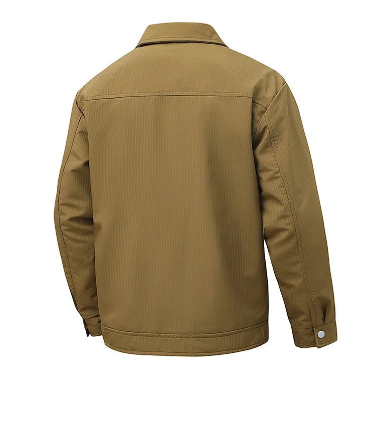 Julian's Menswear Men's Turn-Down Collar Jacket, Versatile Outerwear for Effortless Style - Gray/Brown/Black