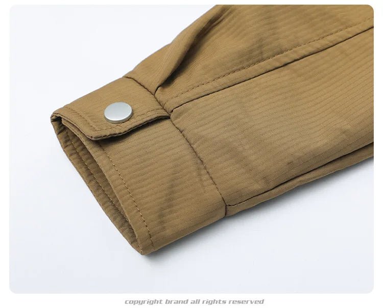 Julian's Menswear Men's Turn-Down Collar Jacket, Versatile Outerwear for Effortless Style - Gray/Brown/Black
