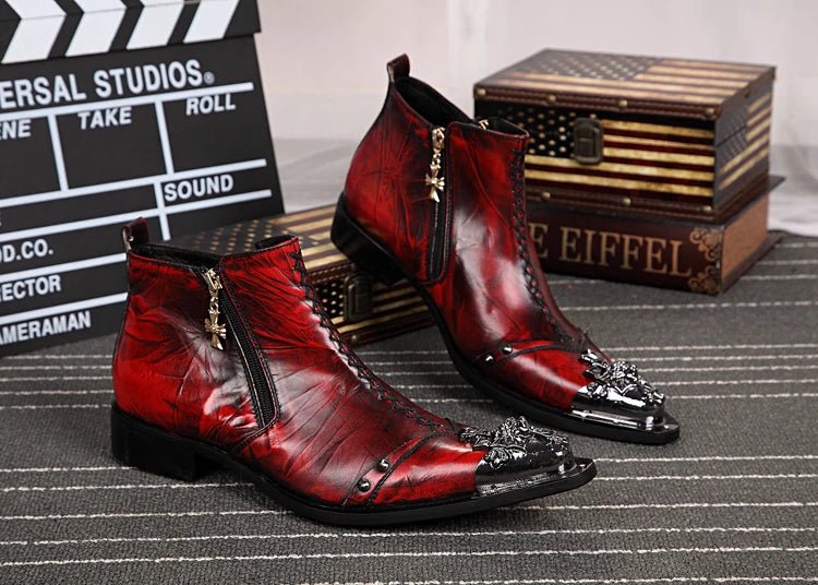 Men's Retro Ankle Boots with a classic pointed-toe silhouette, Julian's Menswear