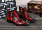 Men's Retro Ankle Boots with a classic pointed-toe silhouette, Julian's Menswear