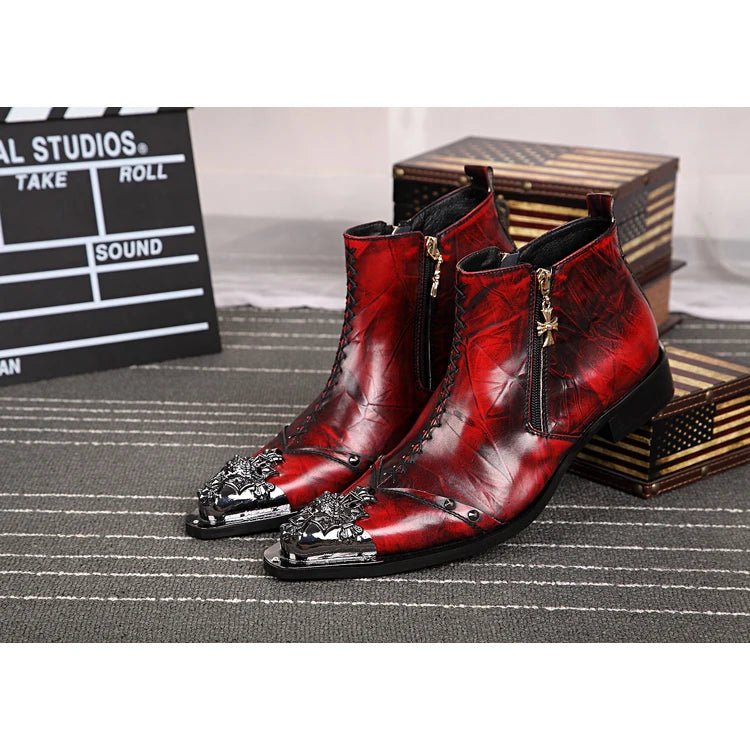 Men's Retro Ankle Boots with a classic pointed-toe silhouette, Julian's Menswear