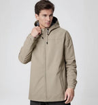 Julian's Menswear Khaki S Men's Waterproof Windbreaker Jacket - Lightweight Windbreaker with Hood