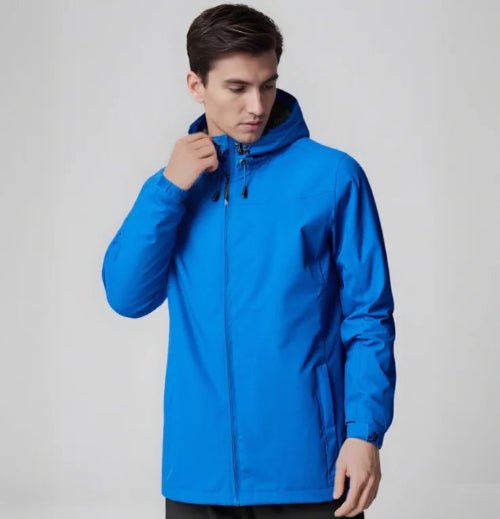 Julian's Menswear Men's Waterproof Windbreaker Jacket - Lightweight Windbreaker with Hood