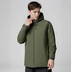 Julian's Menswear Green S Men's Waterproof Windbreaker Jacket - Lightweight Windbreaker with Hood