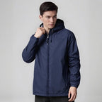 Julian's Menswear Navy S Men's Waterproof Windbreaker Jacket - Lightweight Windbreaker with Hood