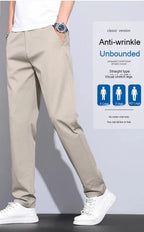 Julian's Menswear Men's Casual Slim Straight Pants - Lightweight Cotton Blend