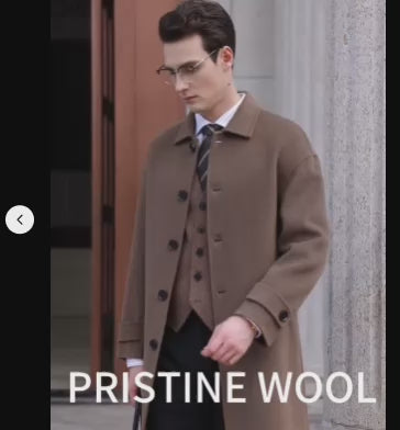 Men's Pure Wool Slim Fit Overcoat