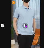 Men's Casual Cotton Polo Shirt - 100% Cotton Anti-Wrinkle Short Sleeve