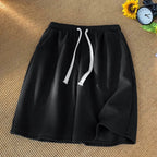 Julian's Menswear M Black Men's Waffle Beach Shorts