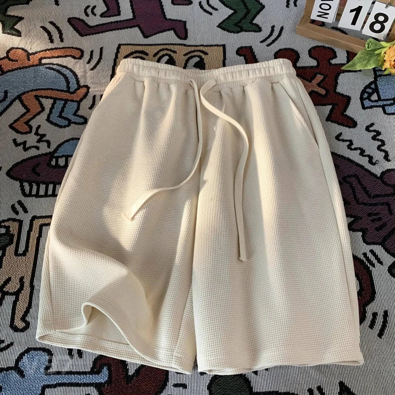 Julian's Menswear M Black Men's Waffle Beach Shorts
