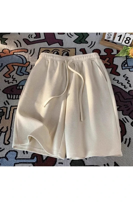 Julian's Menswear M Black Men's Waffle Beach Shorts